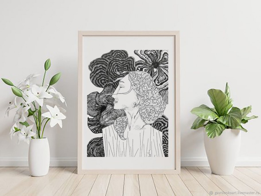 Картина черно-белая для интерьера