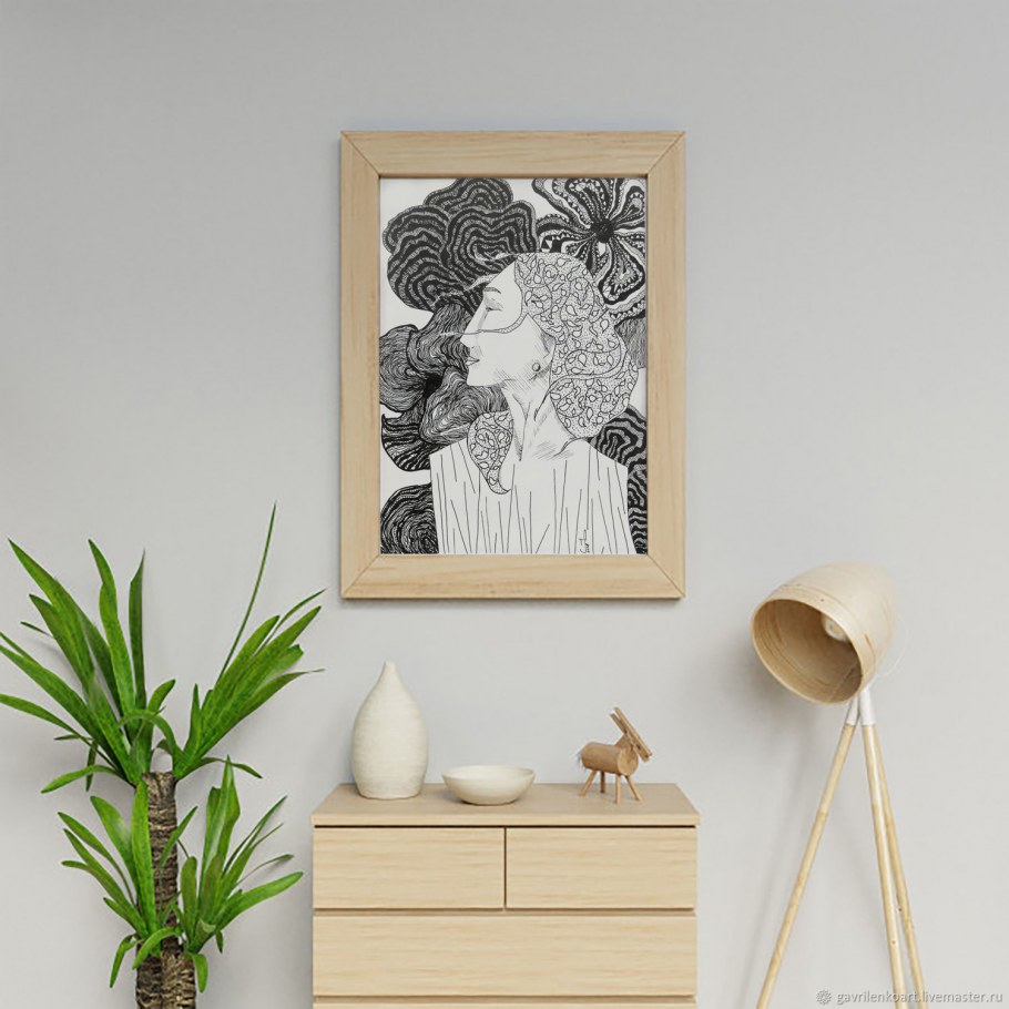 Картина черно-белая для интерьера