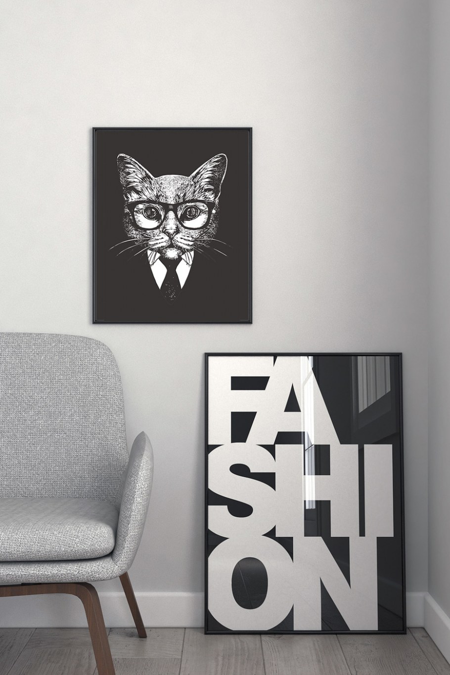 Черно-белые постеры для интерьера