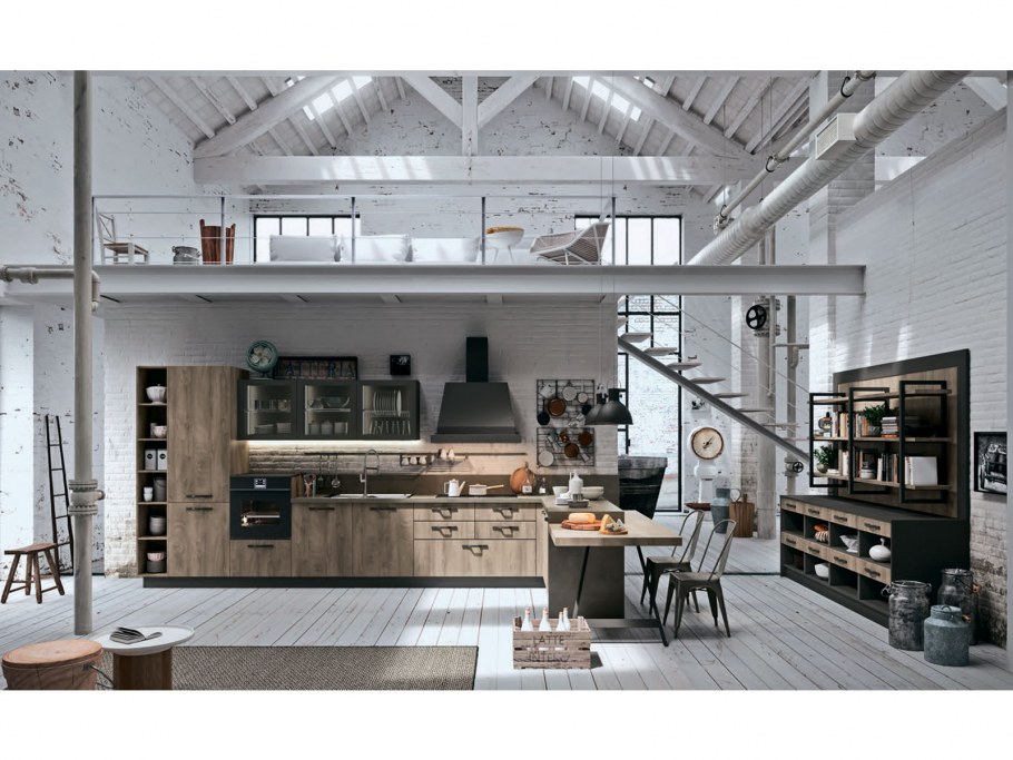 Кухня в стиле Индастриал Шик