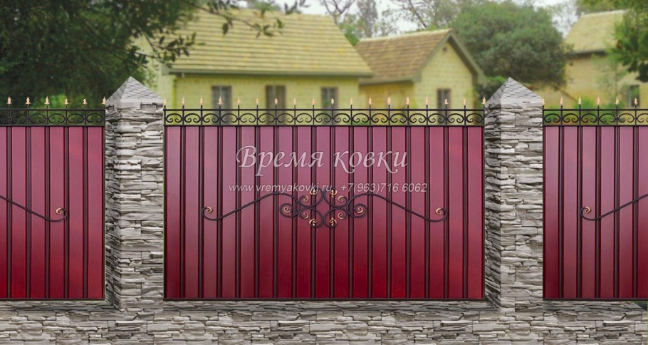 Красивый забор из профнастила