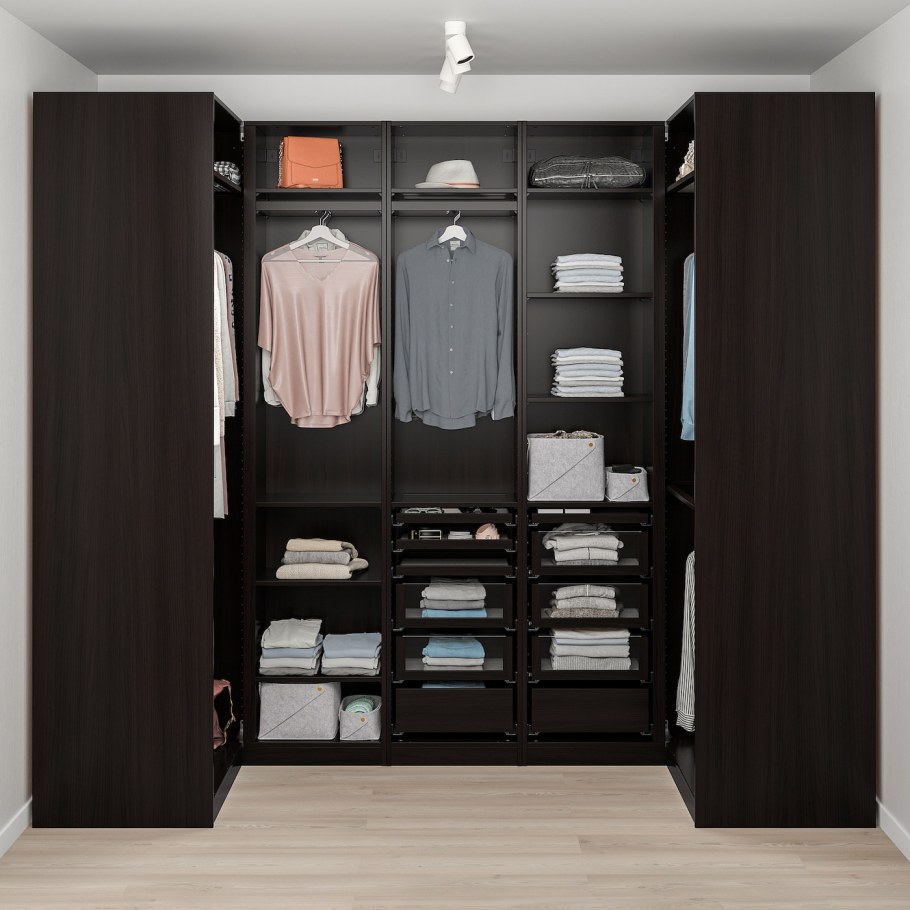 ПАКС гардероб, белый, ФЛИСБЕРГЕТ светло-бежевый