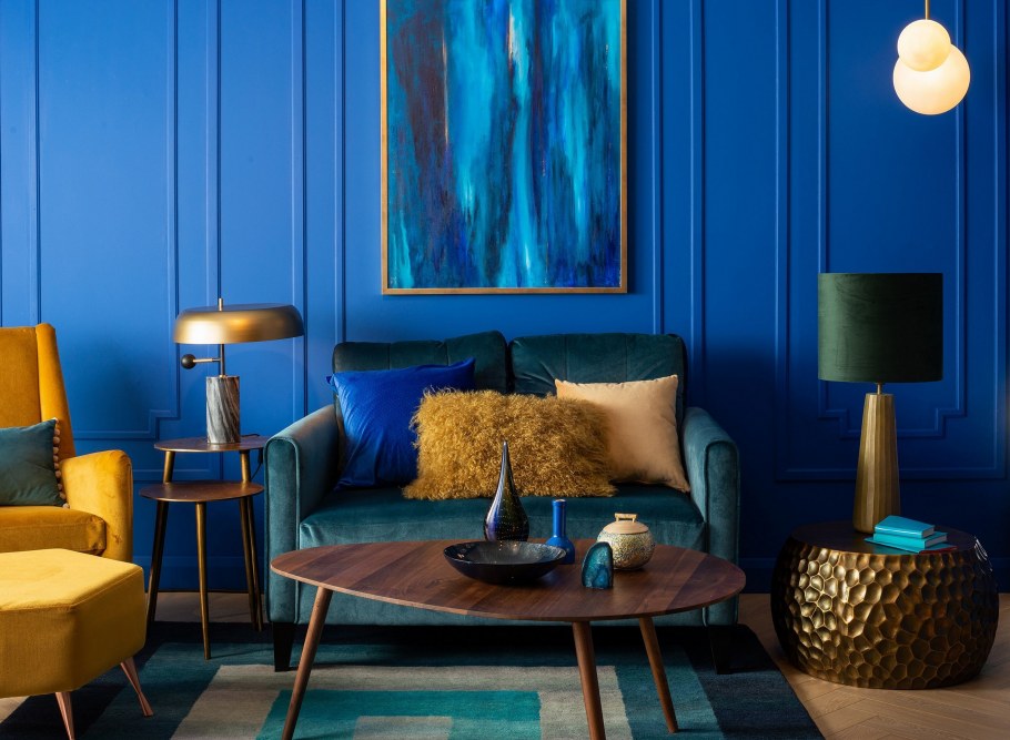 Синий интерьер