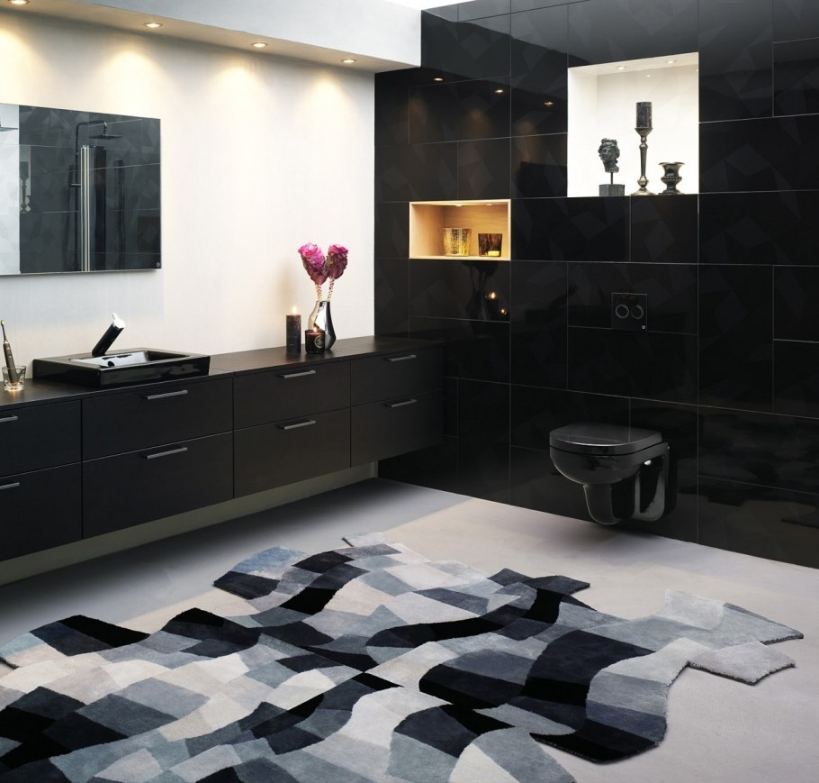 Ванные комнаты с черным унитазом
