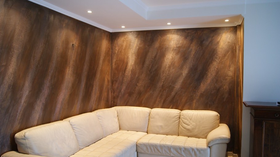 Декоративная шпаклевка в спальне