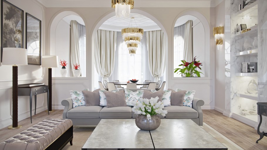 Гостиная Неоклассика шторы