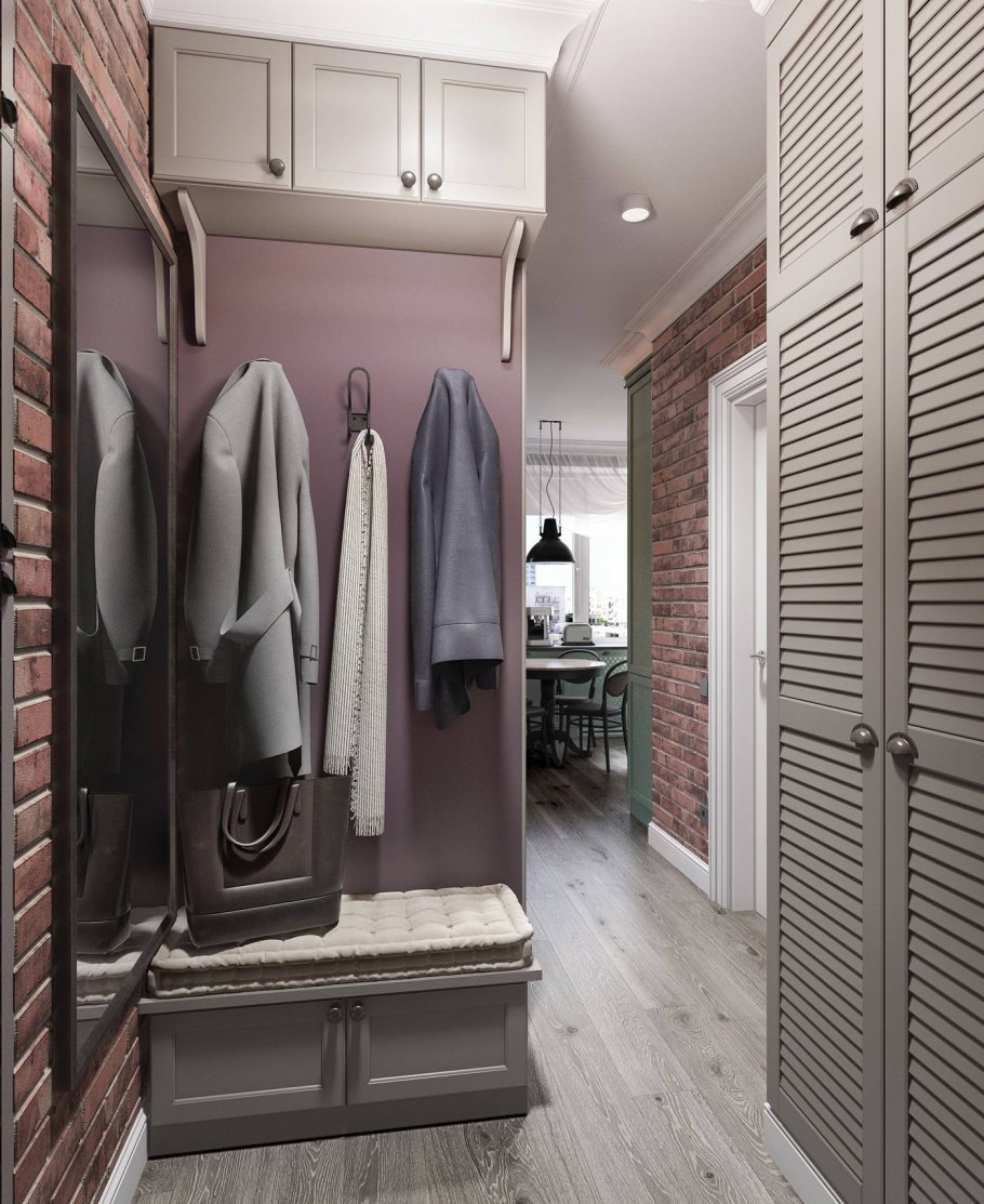 Интерьер маленькой квадратной прихожей