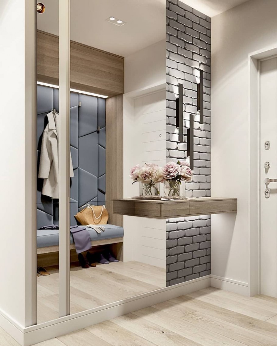 Отделка узкой прихожей