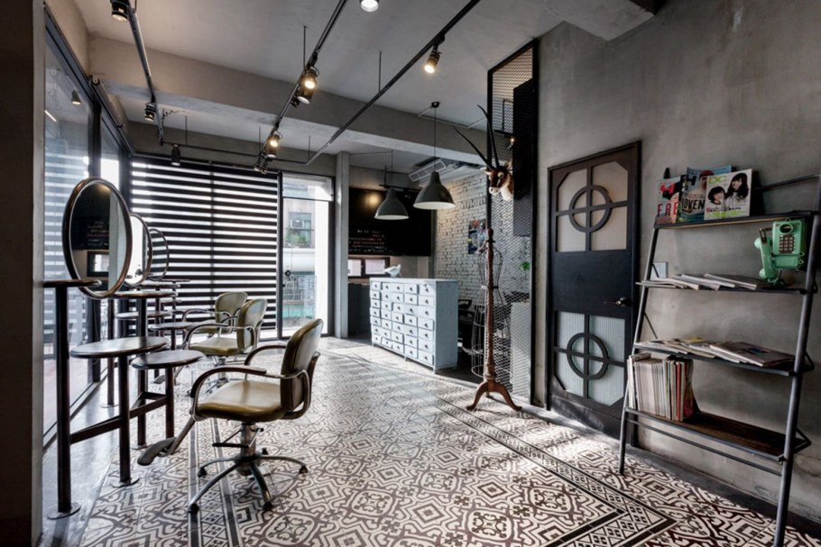 Интерьер салона красоты в Индустриальном стиле