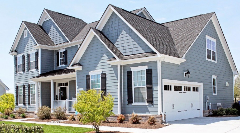 Серо голубой фасад