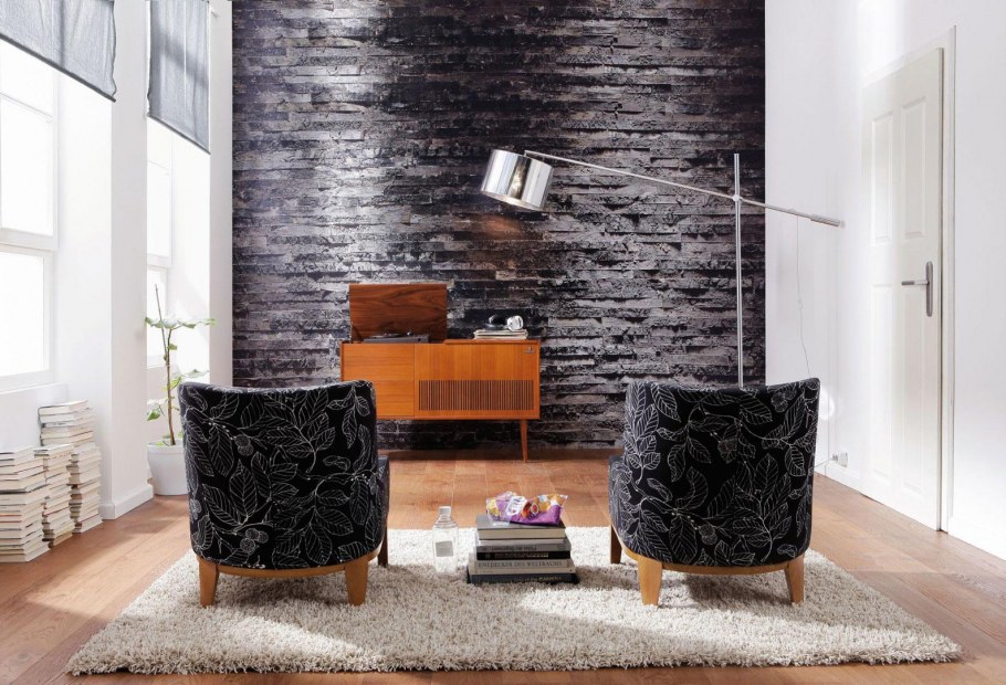 Каменная стена в интерьере