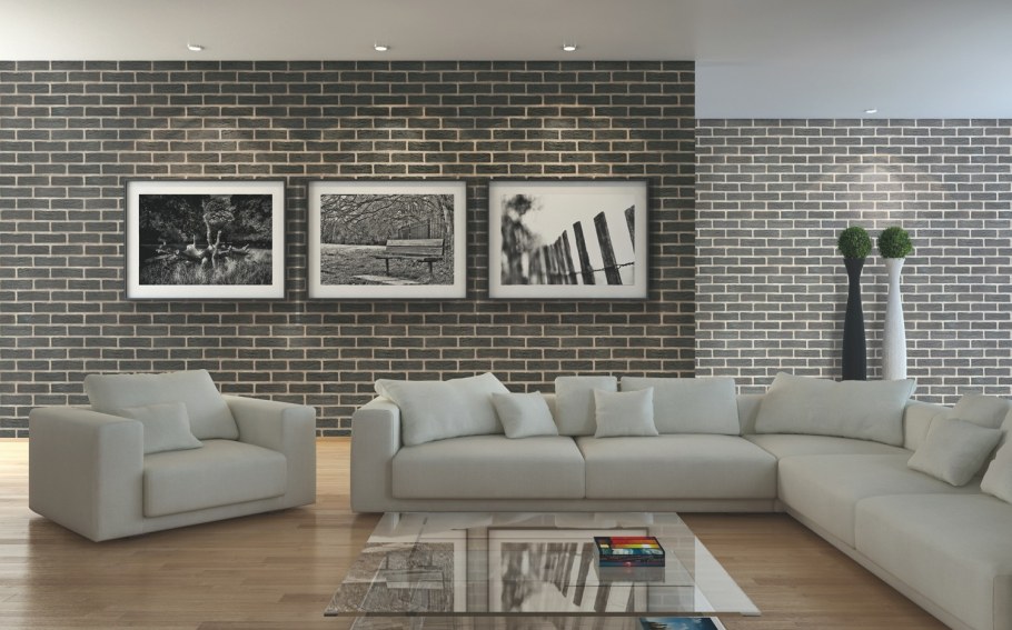 Гипсовая плитка под кирпич в интерьере