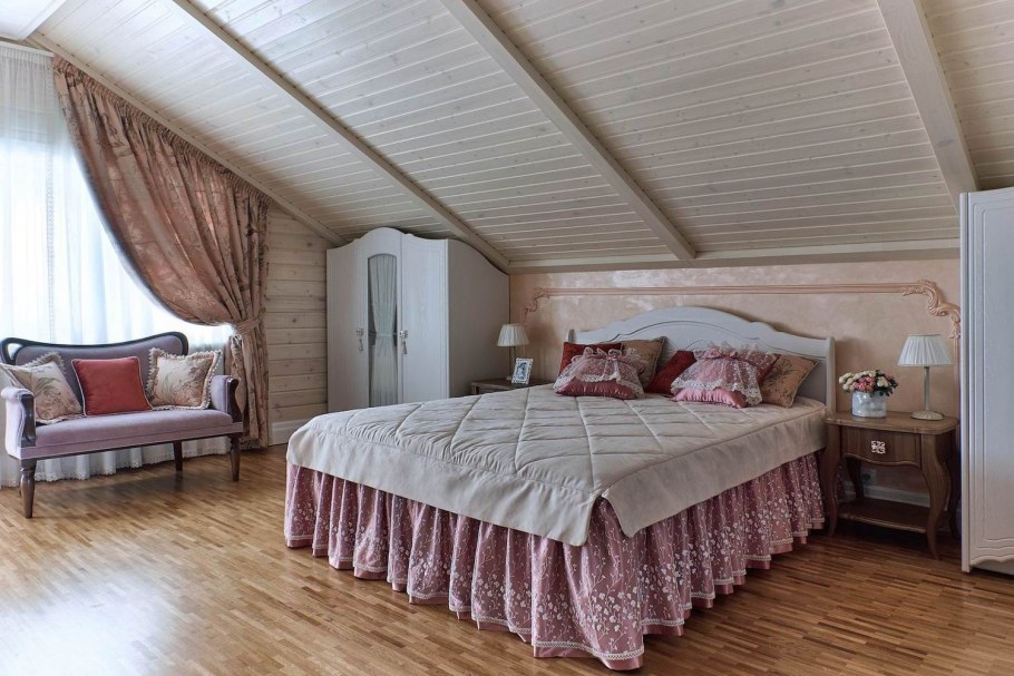 Интерьер мансарды в стиле шебби Шик