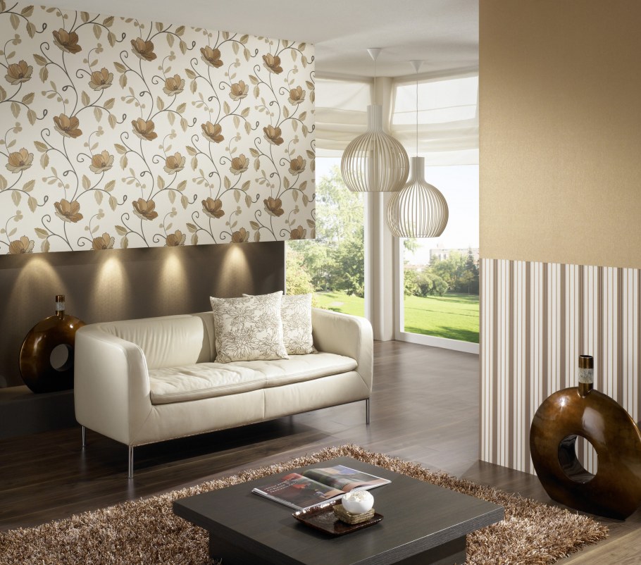 Комбинированные обои в интерьере