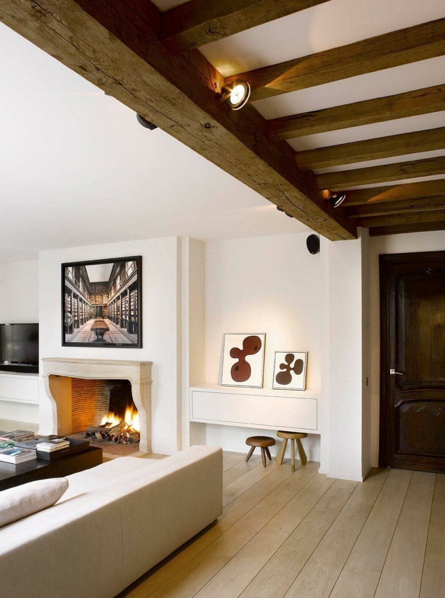 Фальшбалки в интерьере Шале