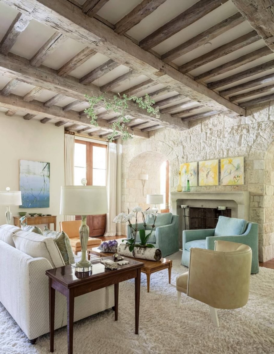 Деревянные балки в интерьере