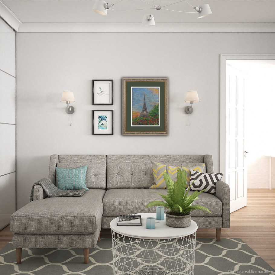 Ваза в скандинавском стиле на белом фоне