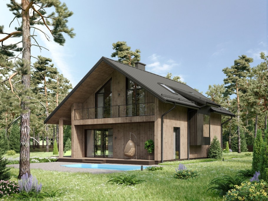 Каркасный дом 8х8 двухэтажный