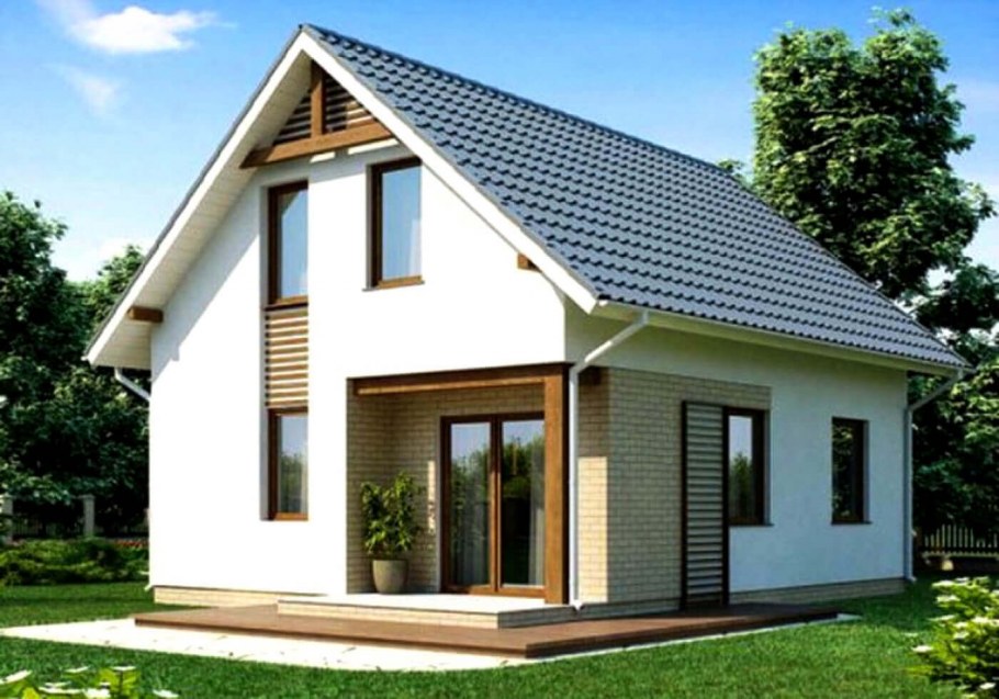 Одноэтажный дом из газобетона в скандинавском стиле