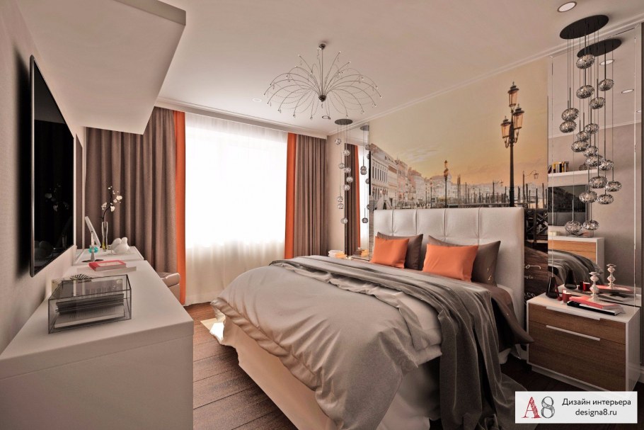 Дизайнерская спальня для молодых