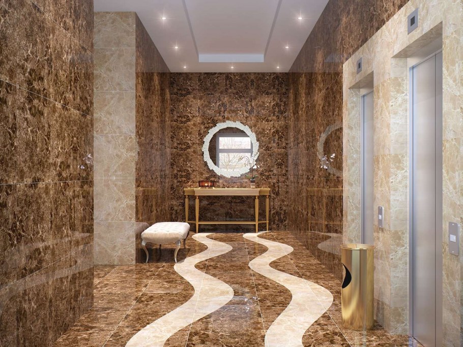 Ванная с мраморной плиткой