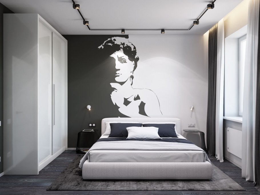 Черно белый интерьер