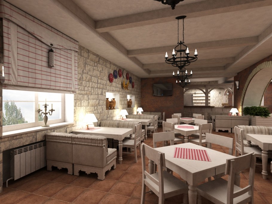 Красивый интерьер ресторана