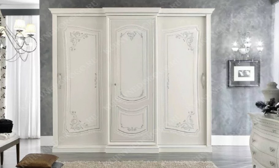 Белый шкаф классика 3ддд
