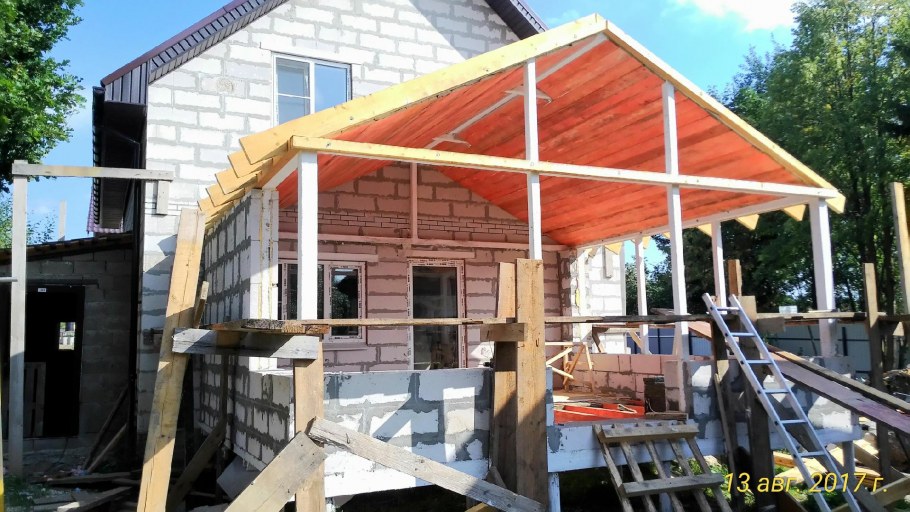 Пристрой к деревянному дому
