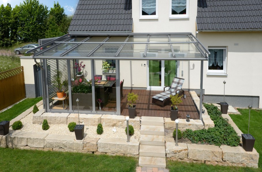 Стеклянная крыша для террасы