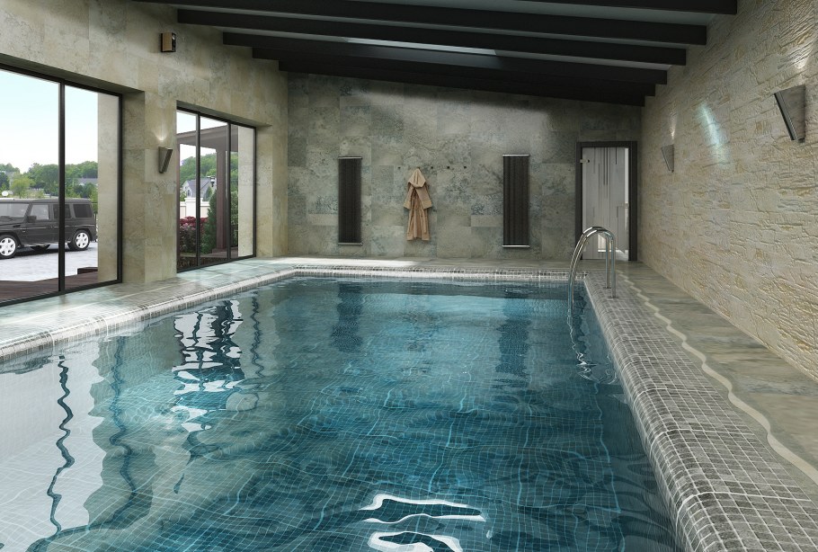 Интерьер помещения с бассейном