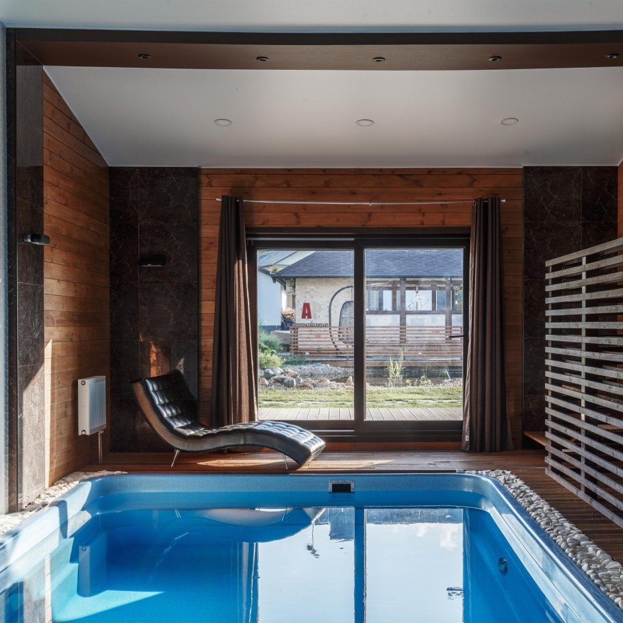 Бассейн в стиле Минимализм с рейками