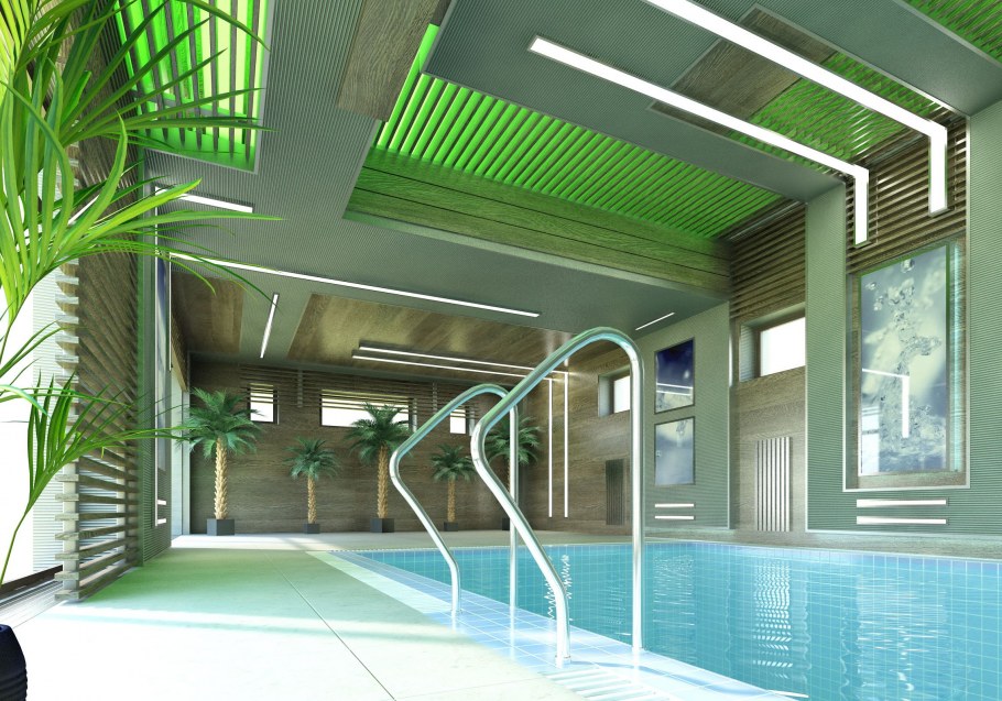 Отделка помещения бассейна