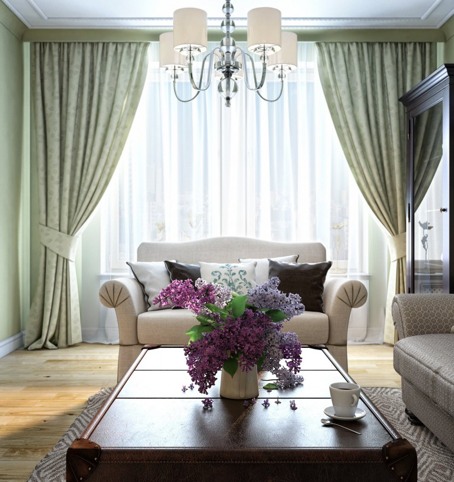Шторы в гостинную Нео классиуа