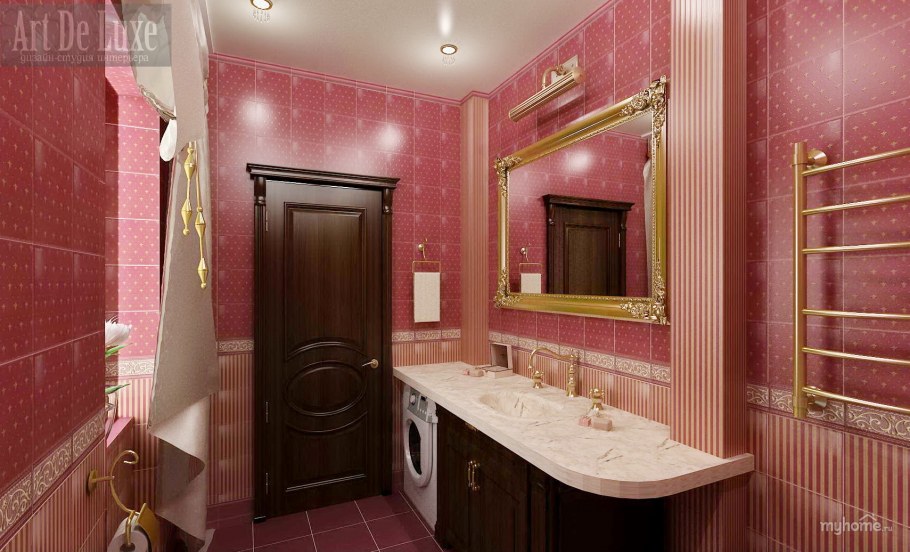 Плитка бордовая с золотом