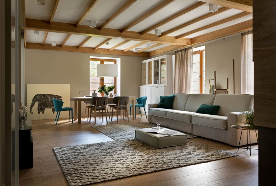 Деревянные потолки в частном доме