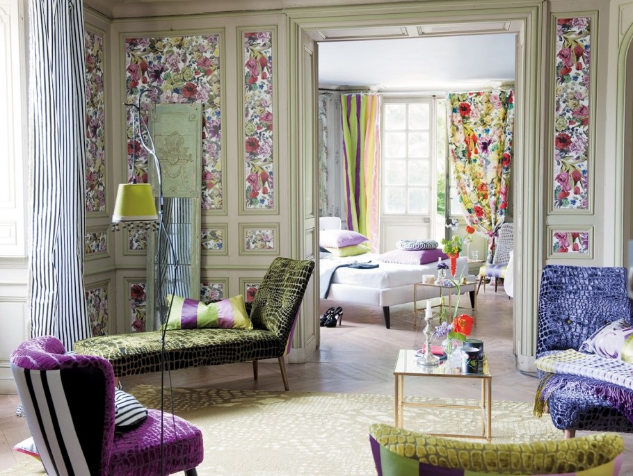 Цветочные шторы в интерьере