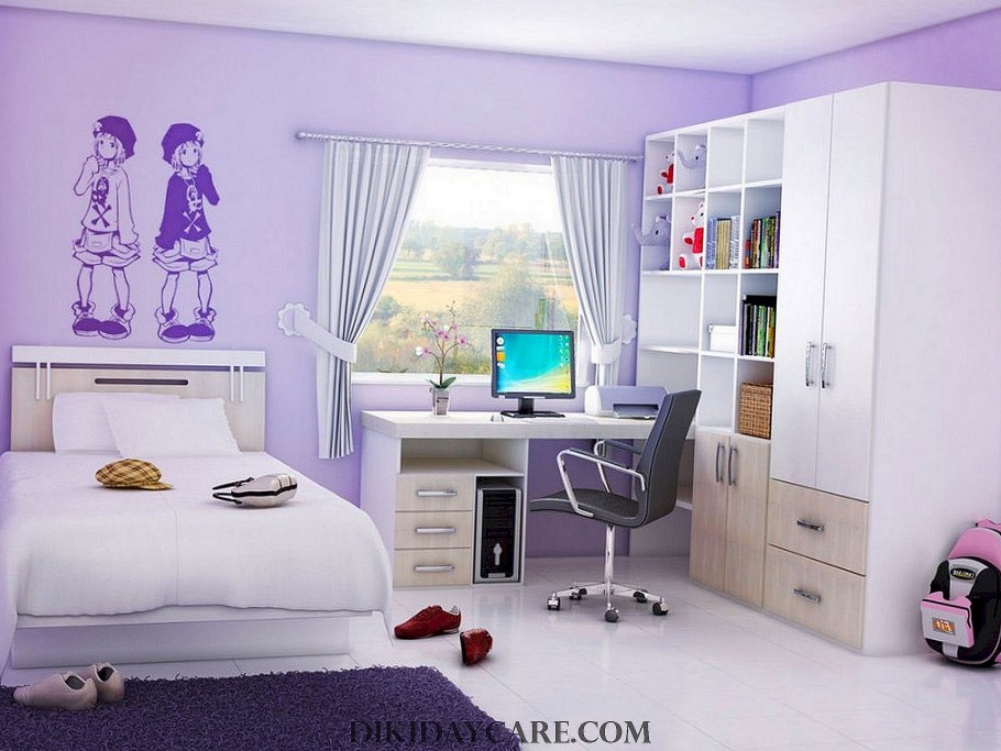 Фиолетовая комната для подростка