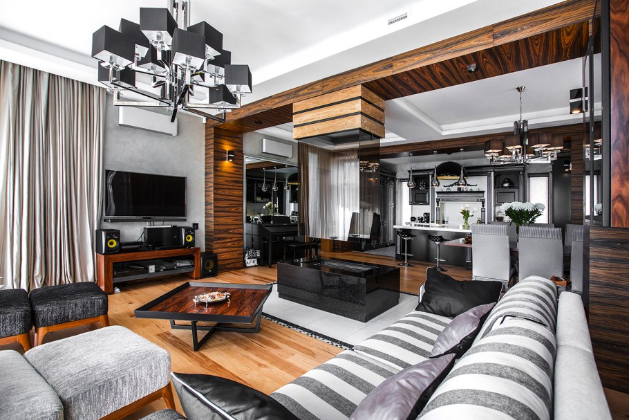 Кухня гостиная эклектичный лофт