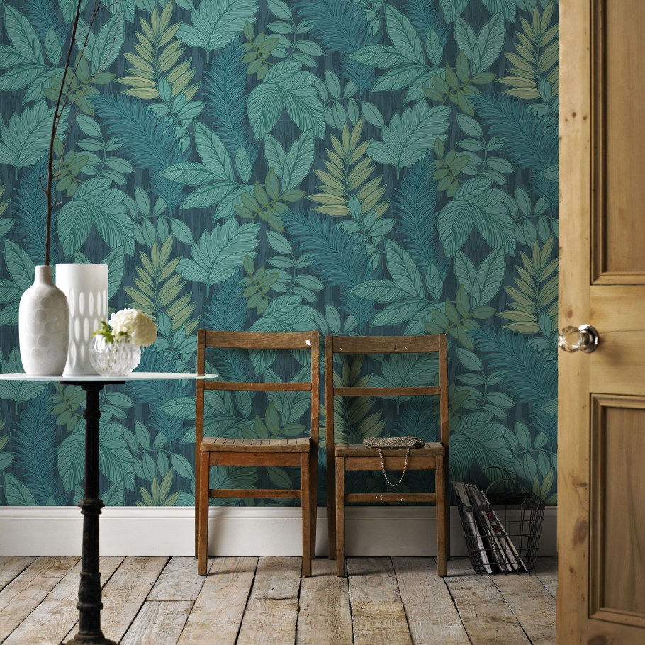 Фотообои пальмовые листья в интерьере