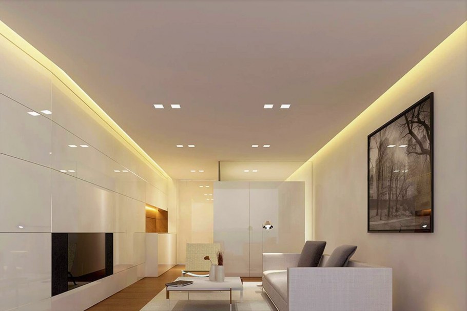 Современное освещение в гостиной