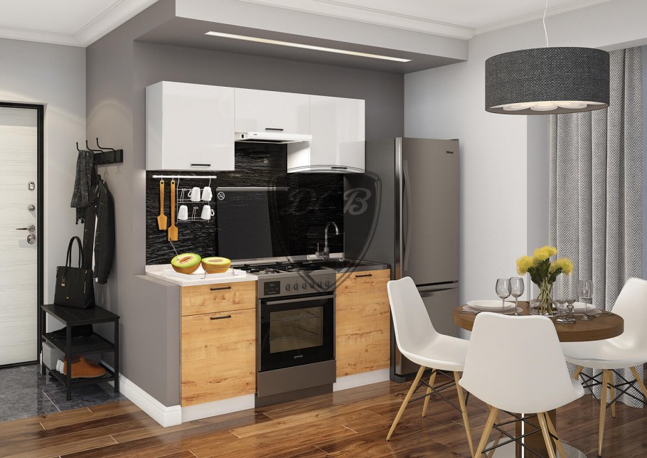 Кухня Алиса 1 белый/дуб сонома 1.2м