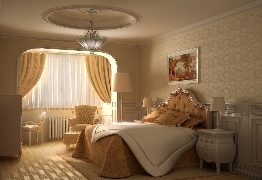 Интерьер гостиной в теплых тонах