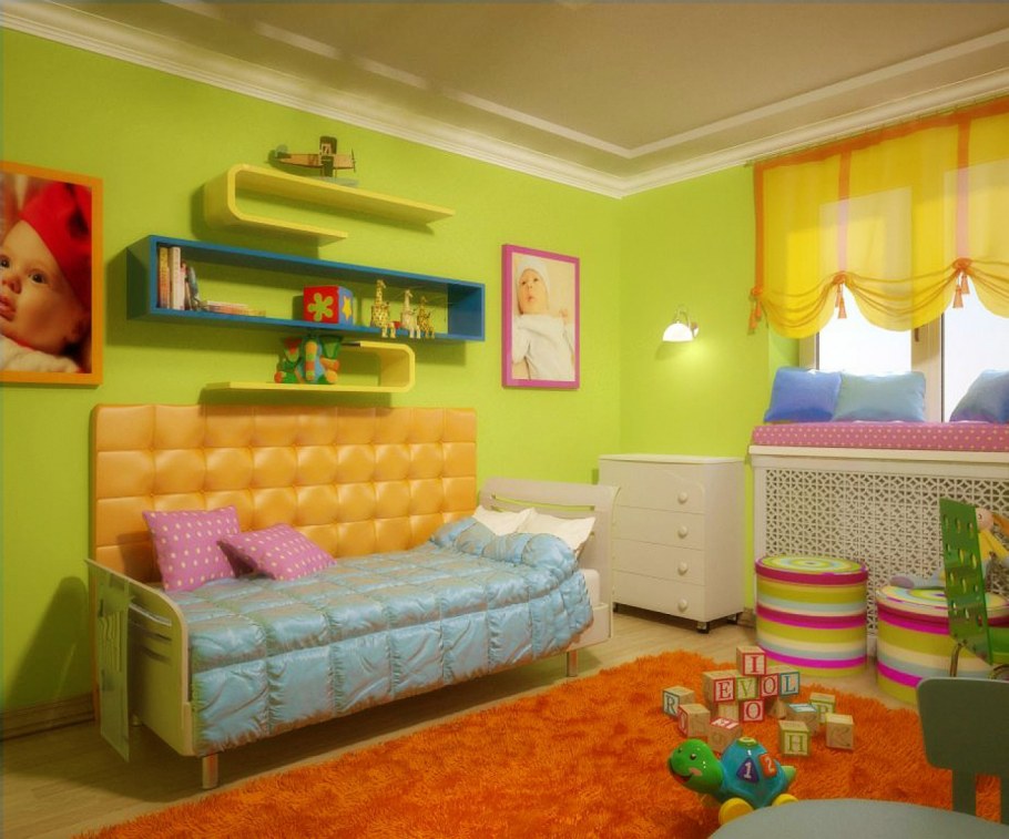 Разноцветные детские комнаты