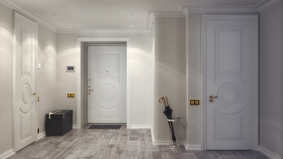 Серые двери в интерьере квартиры