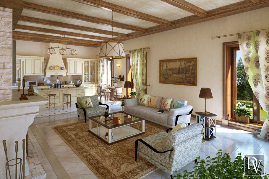 Гостиная в стиле гранж