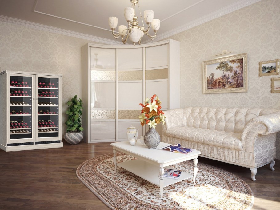 Светлые гостиные в классическом стиле