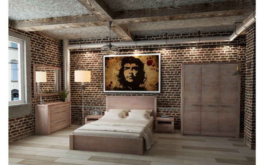 Кровать Сканди из массива дуба