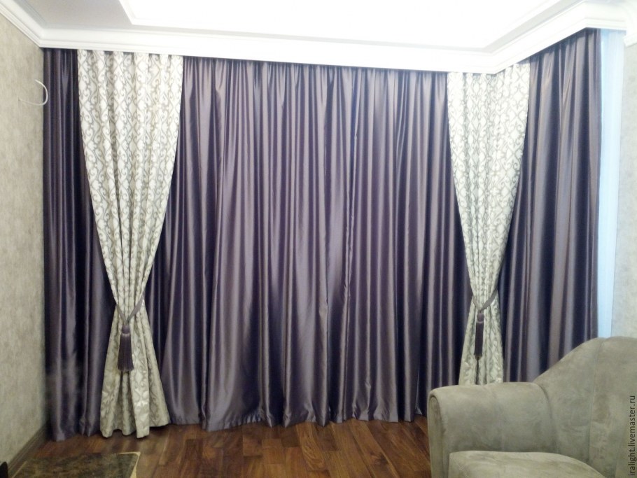 Шторы в гостиную фиолетовые