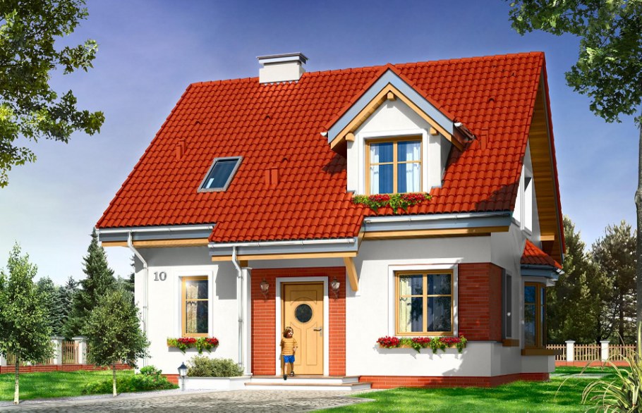 Фасады мансардных домов